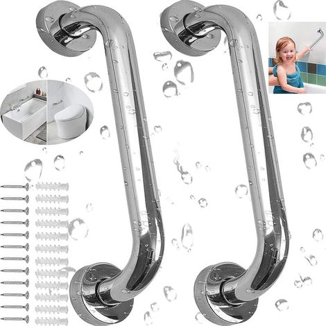 Barra di sostegno in acciaio inossidabile per vasca da bagno, maniglia per WC per anziani/disabili/bambini/incinte, 30 cm