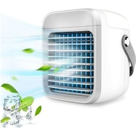 Climatiseur mobile silencieux, climatiseur portable, rafraîchisseur d\'air portable, climatiseur de bureau portable 300 ml, ventilateur humidificateur, batterie 2000 mAh