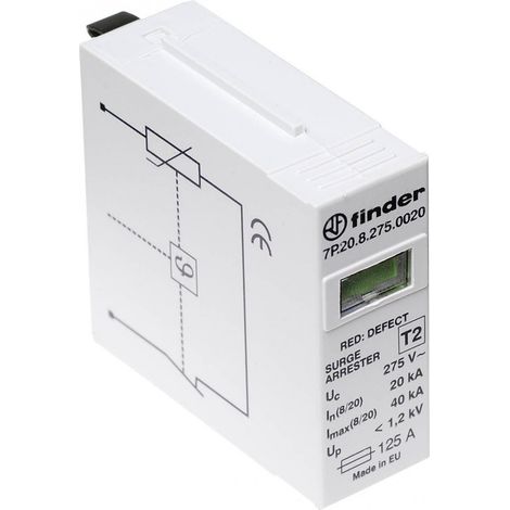 CARTOUCHE DE REMPLACEMENT VARISTOR POUR PARAFOUDRE PHOTOVOLTAIQUE 375VDC In 20kA Up 1,8kV FINDER 377094