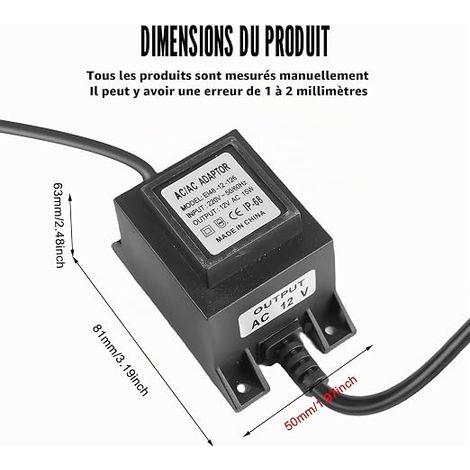 12V AC/AC LED Transformer External Power Supply 220V Pool Socket IP68 Universal Power Adapter LED Lighting (1/4)