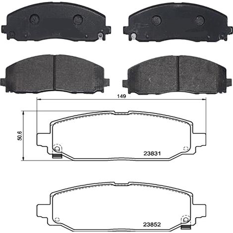 KIT PASTIGLIE FRENO ANTERIORI E POSTERIORI compatibile con KIA CARNIVAL / GRAND CARNIVAL III (VQ) / PASTIGLIE FRENANTI AUTO OEM FVR5115 FDB4113,FDB4114 / SOSTITUZIONE DIRETTA / BASSA POLVERE / SILENZI