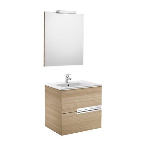 Pack Unik VICTORIA-N 600 + miroir + applique - Chêne