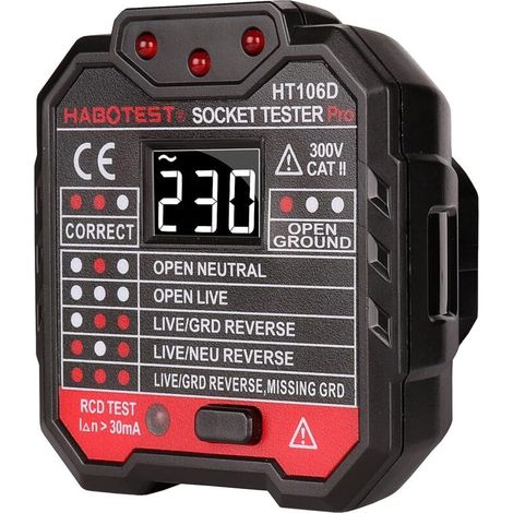 royaluxe -Test de Prise, SP-Cow Nouvel Affichage de Tension Avancé DRC Prise de Courant 48-250 V Prise de, Courant Automatique Détect de Tension de Polarité, Tests de circuits (1/5)