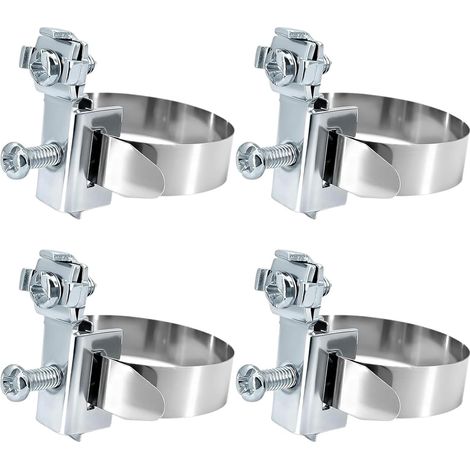 Lot de 4 colliers de serrage de terre Ø 8-52 mm - Colliers de terre en acier inoxydable - Borne de terre pour distributeur, reliure de câble, protection contre la foudre (1/5)