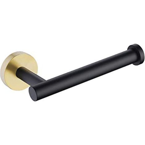 Portarrollos de papel de cocina, toallero de pared, portarrollos de papel higiénico de pared, acero inoxidable SUS 304 (negro) (1/5)