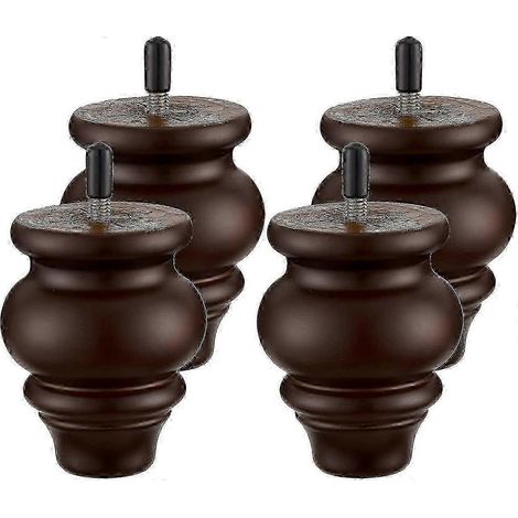Pieds de canapé - Pieds de canapé ronds de 3,5 pouces - Pieds de meubles en bois, pièces de rechange pour canapé, pieds de chaise en bois, compatibles avec les meubles ou les projets de bricolage. (1/5)