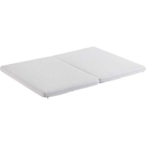 Matelas 140x200cm piable, tissu nid d'abeille, certifié Oeko-Tex, dureté H3, housse blanche + éponge 23D blanc (1/5)