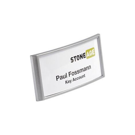 Namensschild CLASSIC 65 x 30 mm (B x H) Magnet silber metallic transparent 10 St./Pack. (1/4)