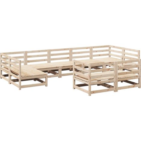 Maison Exclusive - 9-tlg. Garten-Sofagarnitur Massivholz Kiefer