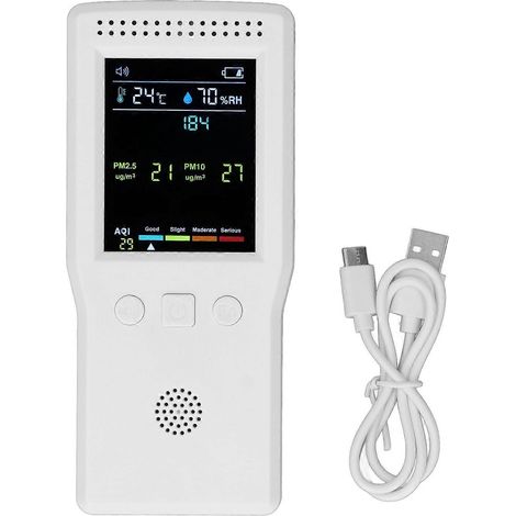 9-in-1-Luftqualitätsmessgerät: PM2,5, PM10, HCHO, TVOC, Temperatur, Luftfeuchtigkeit, multifunktionaler CO2-Detektor, 5 V