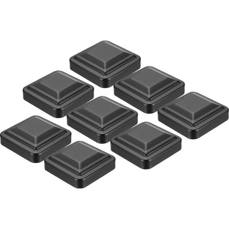8Pcs Caps Pour Poteaux 2.8" x 2.8" Couverture Carrée Lourde Noir (1/5)