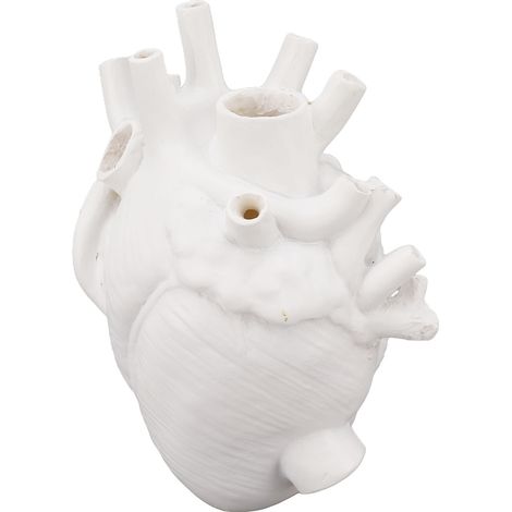 Vase en forme de cœur, pot de fleurs décoratif moderne en résine blanche, idéal pour la maison, le bureau, la chambre ou un mariage. (1/5)
