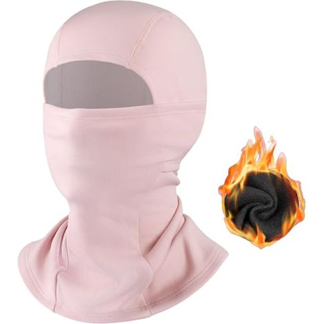Cagoule unisexe coupe-vent et thermique, adaptée au cyclisme, à la moto et au ski, unisexe, rose (1/4)