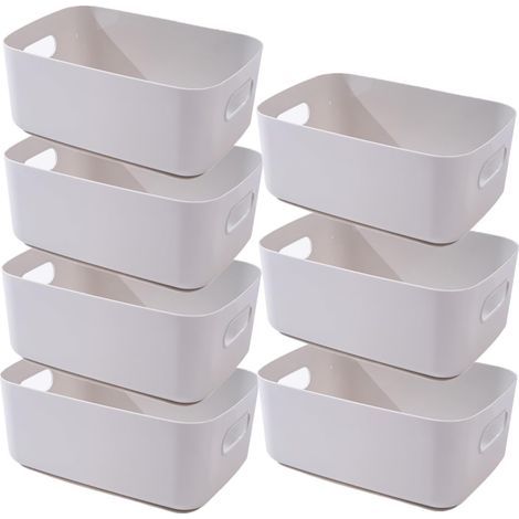 Boîte de Rangement Grise 30×20×12cm - Panier pour Salle de Bain et Cuisine - Coloré, Épaissie et Durable (1/5)