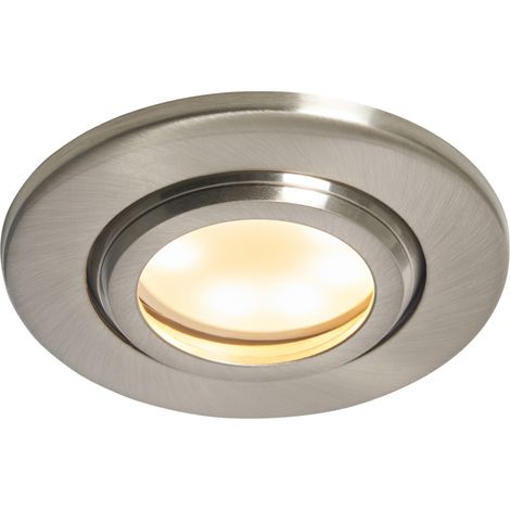 Litecraft Marlowe Fire Rated Tiltable Round IP65 Rated Recessed Downlights - Satin Nickel (1/5)