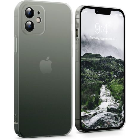 Matte Hülle für Apple iPhone 14 Pro (6,1 Zoll), weiß-grüner Farbverlauf + Anhänger (1/5)