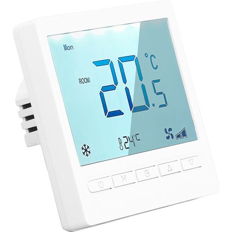 Thermostat programmable haute précision avec grand écran LCD pour salon, chambre, salle à manger, couloir, 230 V CA (1/5)