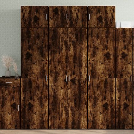 Storage Cabinet Smoked Oak 70x42.5x225 cm Engineered Wood vidaXL