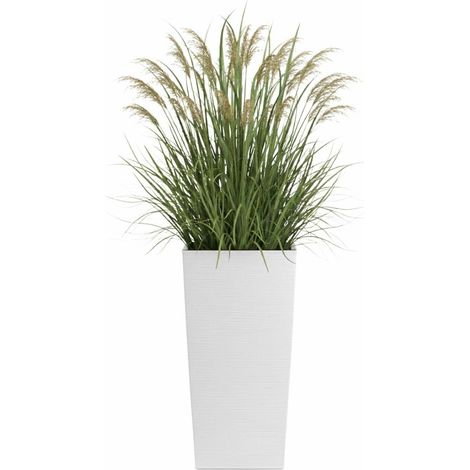 Maceta Porto Riflo blanca, 57 x 29,5 x 29,5 cm.