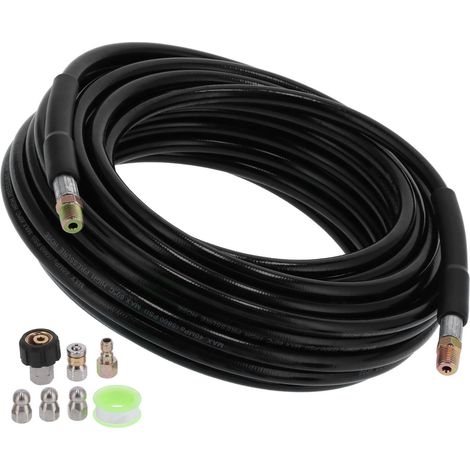 Nettoyeur Haute Pression Kit Découvreur de Canalisation 5800 PSI Flexible 30m 1/4 NPT (1/5)