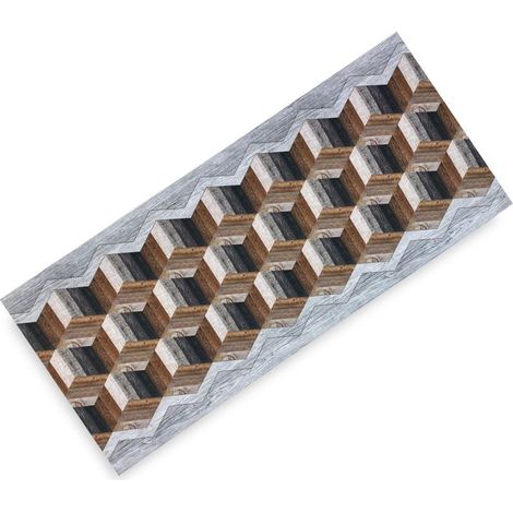 TAPIS Kitchen Runner Passatoia Géométrique Anti-Slip Made in Italy Cm. 50x280 (1/5)