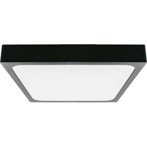 Plafonnier LED carré 18W 23cm capteur V-TAC noir 4000K (1/5)