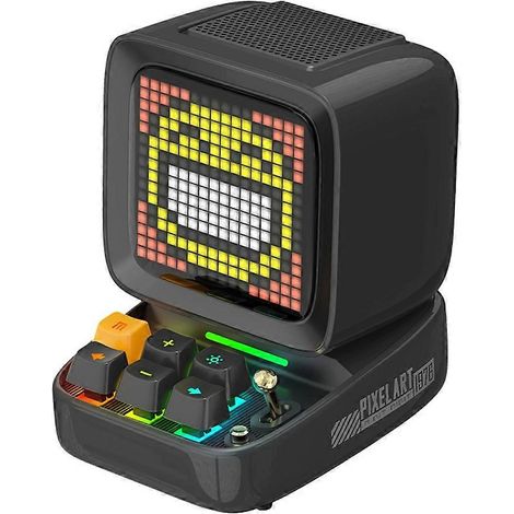 Réveil Bluetooth portable Ditoo-Pro style pixel art rétro, panneau d'affichage LED à personnaliser, cadeau mignon pour la décoration intérieure (noir) (1/5)