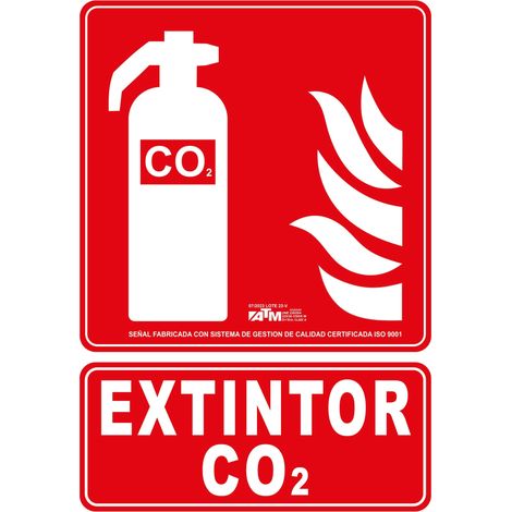 ATM Señalización Señal extintor CO2 PVC - herramienta profesional duradera, calidad garantizada, envío en 24h