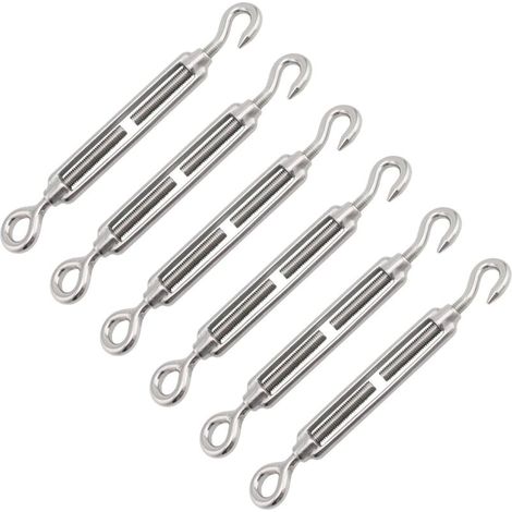 Seilspanner, M4-Spannschraube, Edelstahl-Seilspanner, 6 Stück Stahl-Seilspanner, Seilspanner, Seilspanner, Edelstahl-Spanner, Stahl-Spanner, Schraubspanner, Stai (1/5)