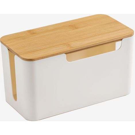 Organizador de cables en polipropileno y madera de bambú Rolayn SKLUM &x2194&xFE0E 23,5 cm (1/5)