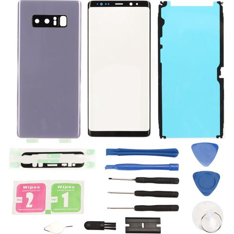 Coque arrière et vitre extérieure de remplacement pour écran Samsung Galaxy Note 8, violet (1/5)