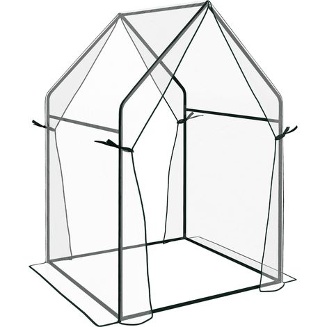 Serre de jardin balcon terrasse serre pour tomates double porte acier PVC (1/5)