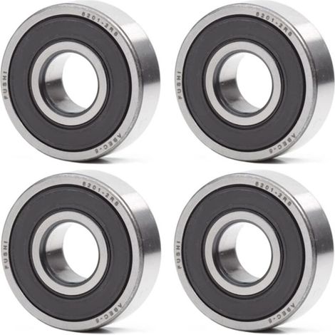 Cuscinetto a sfere 6201-2RS 12 x 32 x 10 mm – Doppia guarnizione in gomma – ABEC 5 – Cuscinetto a sfere prelubrificato – 4 pezzi - Crezuo