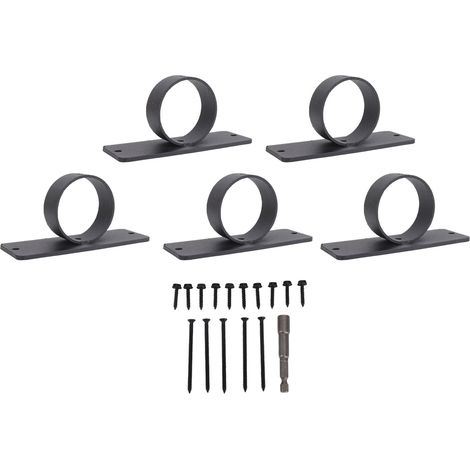 Support Rope avec Fixations Vis 304 Stainless Steel Noir 5x Brackets (1/5)