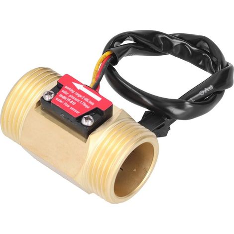 1 capteur de débit d'eau, rotor turbine + capteur effet Hall, filetage externe 1,3 pouce, plage 2 à 50 L/min, laiton (1/5)