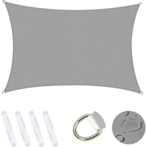 Ineasicer 4x5m Rectangular Shade Sail, Garden Shelter 95% UV Block Sunscreen Awning Waterproof Shade Cloth Durable for Outdoor Patio Garden Backyard Camping Pool - Gray (1/4)