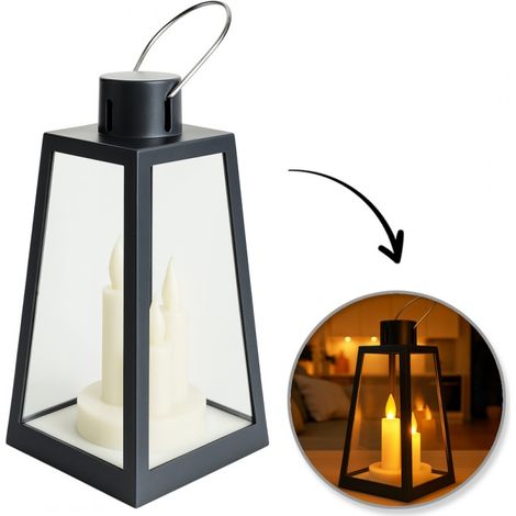 Lanterna decorativa a LED con candele finte 11x22 cm (1/2)