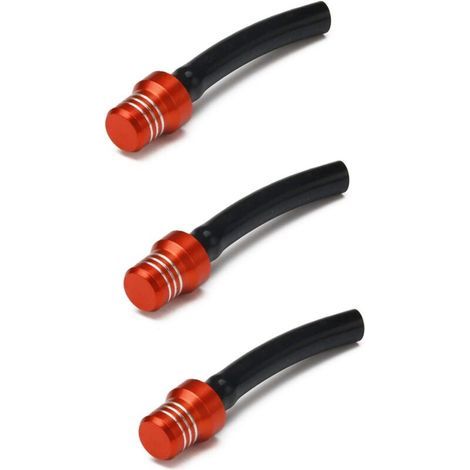 Bouchon de réservoir d'essence et tuyau de mise à l'air libre pour motos tout-terrain, quads et autres véhicules tout-terrain, couleur orange. (1/4)