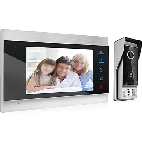 Système d'interphone vidéo filaire de 7 pouces avec caméra de téléphone de porte étanche, prise en charge de l'enregistrement/sonnette d'instantané