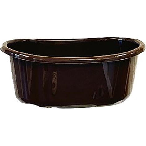 Bol ovale en plastique avec anses, 12 L, marron - JAG
