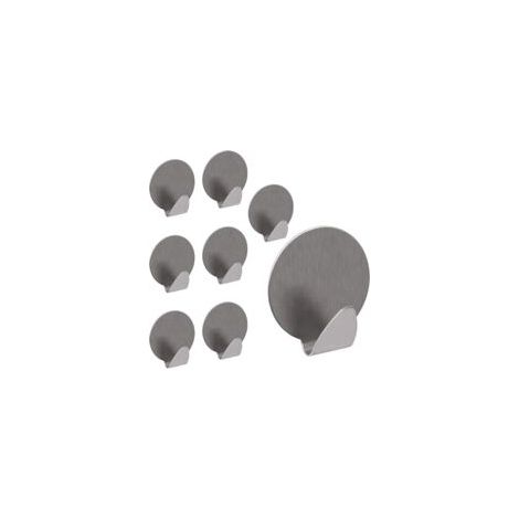 Ganci autoadesivi in acciaio inox, set da 8 - ganci autoadesivi - non è necessaria la foratura - portasciugamani - perfetti per bagni, cucine, corridoi, ecc.