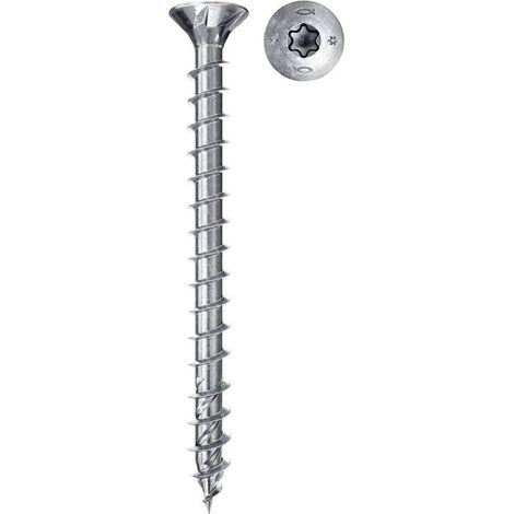 Vis PowerFast FPF II CTF 3,0x30 mm à Tête fraisée, empreinte TX, zingué blanc, filetage total - Boîte de 200 Gris