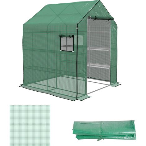 Film de protection pour serre, bâche de rechange, imperméable, pour fenêtres et porte enroulables, 140 x 143 x 190 cm, vert