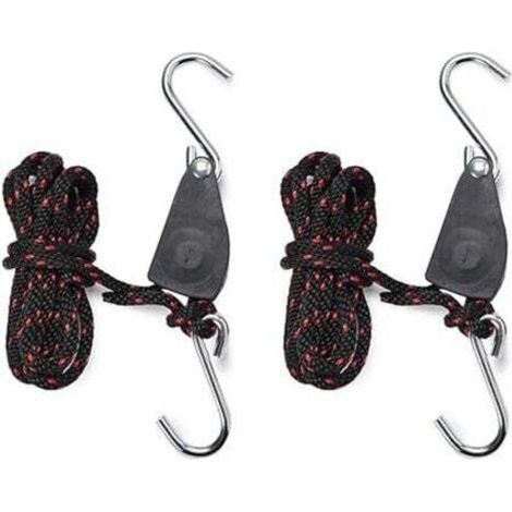 Sangles Cliquet 1/4 Pouces Rope Ratchet pour Lampe de Coissance 2 pièces Corde de Crochet Réglable (1/4)
