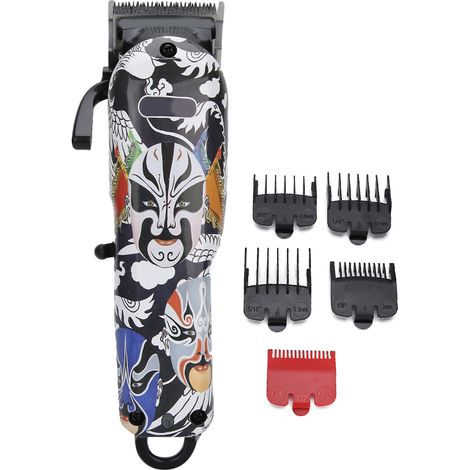 Tondeuse électrique rétro à tête huilée, outil de coupe professionnel pour salon de coiffure, rechargeable, cinq sabots de guidage, prise américaine 110-240 V (1/5)
