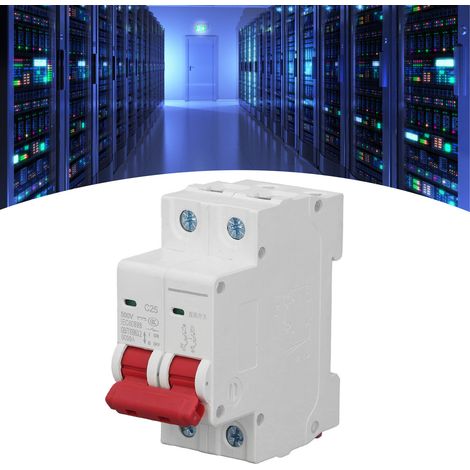 Disjoncteur miniature DZ47-63Z C25 2P (CC) pour systèmes photovoltaïques solaires, 25 A, montage sur rail DIN, basse tension CC 500 V, pouvoir de coupure 6000 A (1/5)