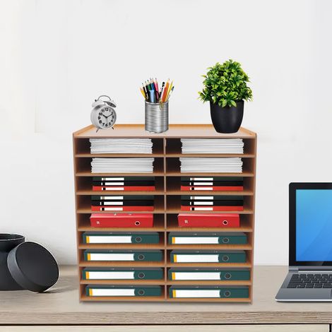9-stöckiges Aktenregal, Aufbewahrungsschrank mit 18 Fächern, modularer Aktenorganizer, Büroaufbewahrungsschrank, Ablagefachregal. (1/5)
