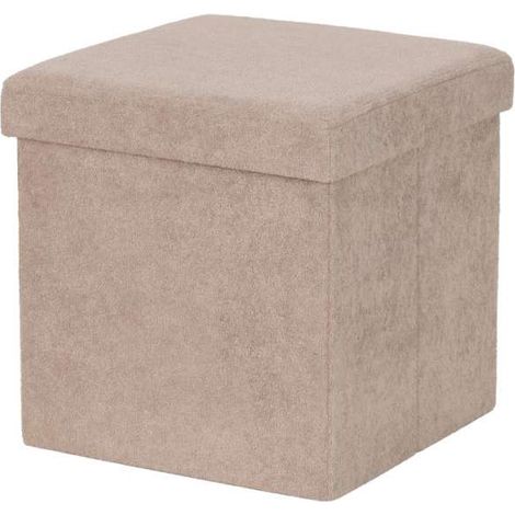 Domo Mea Pouf Pieghevole Salvaspazio - Beige - 38x38x38 cm