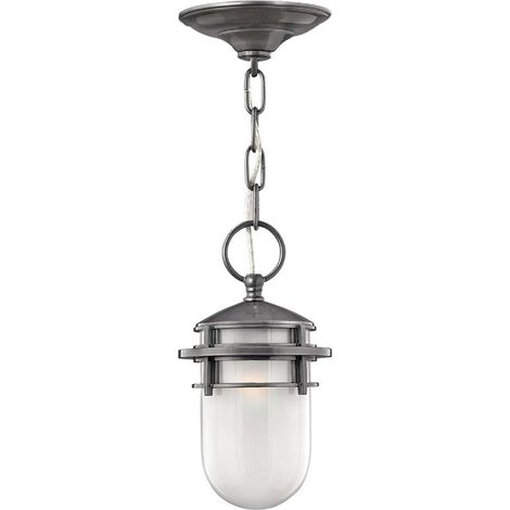 Außenleuchte Pendelleuchte Hängeleuchte Deckenlampe ALU Glas Hämatit Veranda