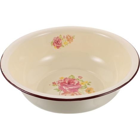 Bassine émaillée ancienne, 28 cm, récipient alimentaire vintage, matériaux polyvalents et durables (1/4)